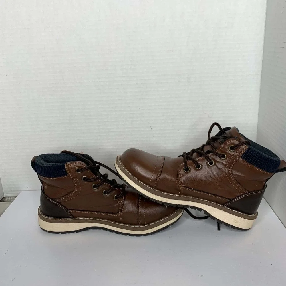 XRAY Brown Synthetic Leather Cap Toe Lace-Up Ankle Boots Casual Dressy